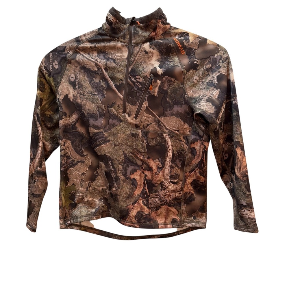 NOMAD Mossy Oak‎ Camo 1/4 Zip Pullover Long Sleeve Shirt Men's Size L